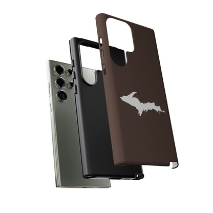 Michigan Upper Peninsula Tough Phone Case (Hickory Color w/ UP Outline) | Samsung & Pixel Android