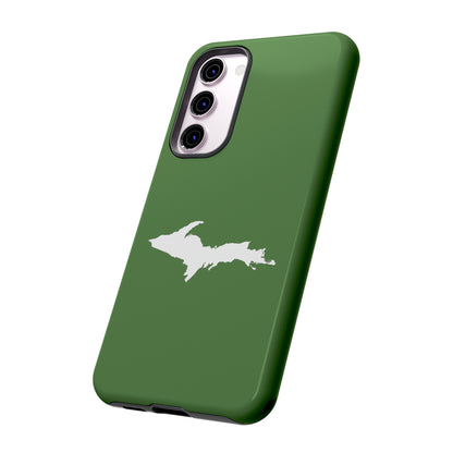 Michigan Upper Peninsula Tough Phone Case (Pine Green w/ UP Outline) | Samsung & Pixel Android