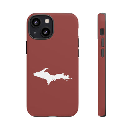 Michigan Upper Peninsula Tough Phone Case (Ore Dock Red w/ UP Outline) | Apple iPhone