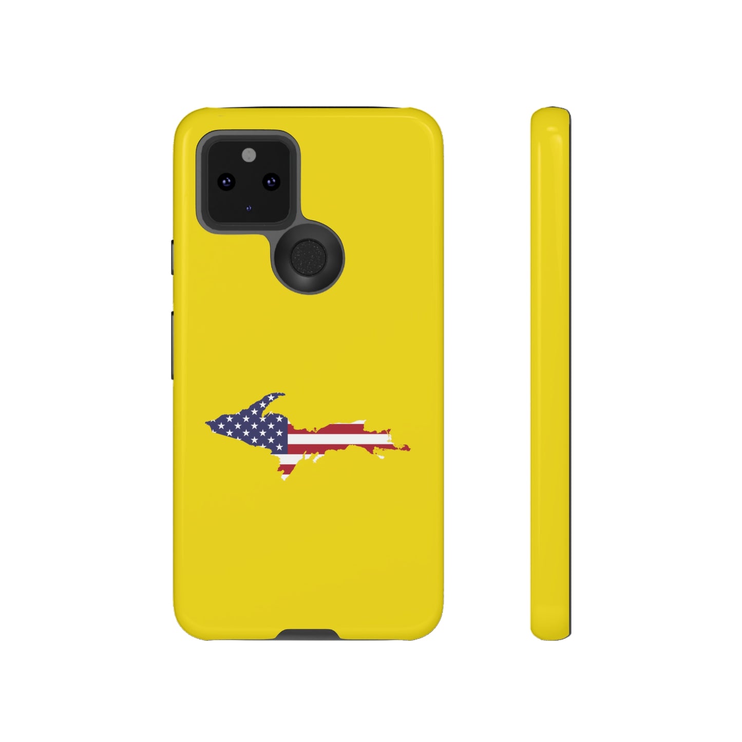 Michigan Upper Peninsula Tough Phone Case (Gadsen Yellow w/ UP USA Flag Outline) | Samsung & Pixel Android