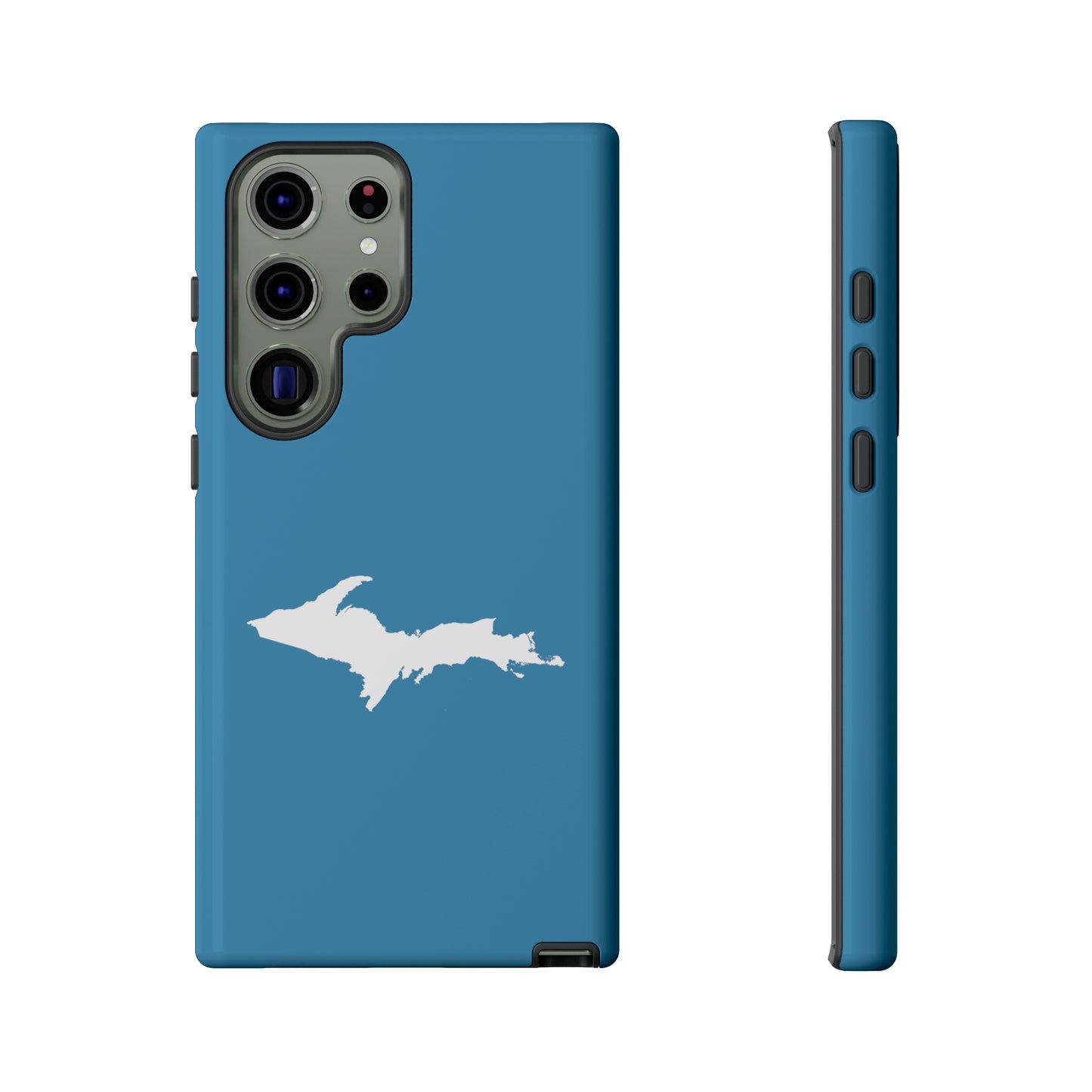 Michigan Upper Peninsula Tough Phone Case (Lake Michigan Blue w/ UP Outline) | Samsung & Pixel Android