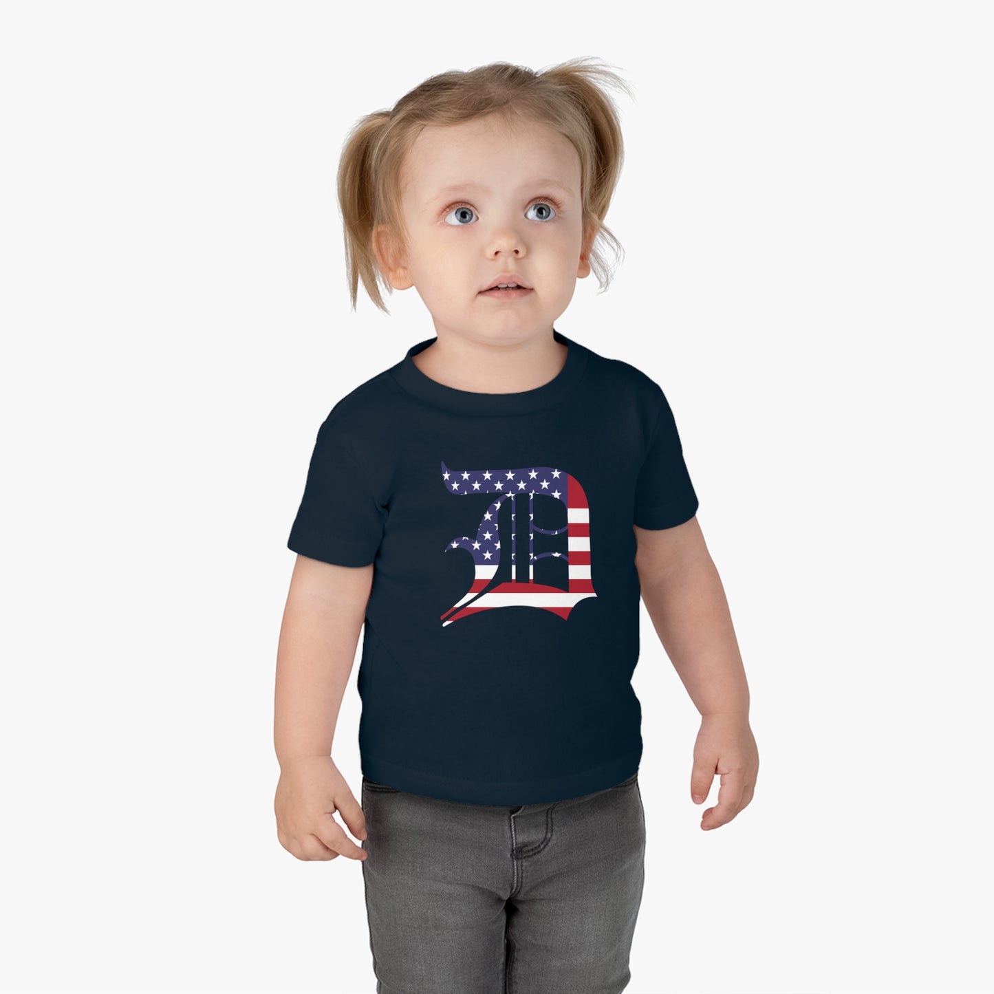 Detroit 'Old English D' Infant T-Shirt (Patriotic Edition) | Short Sleeve