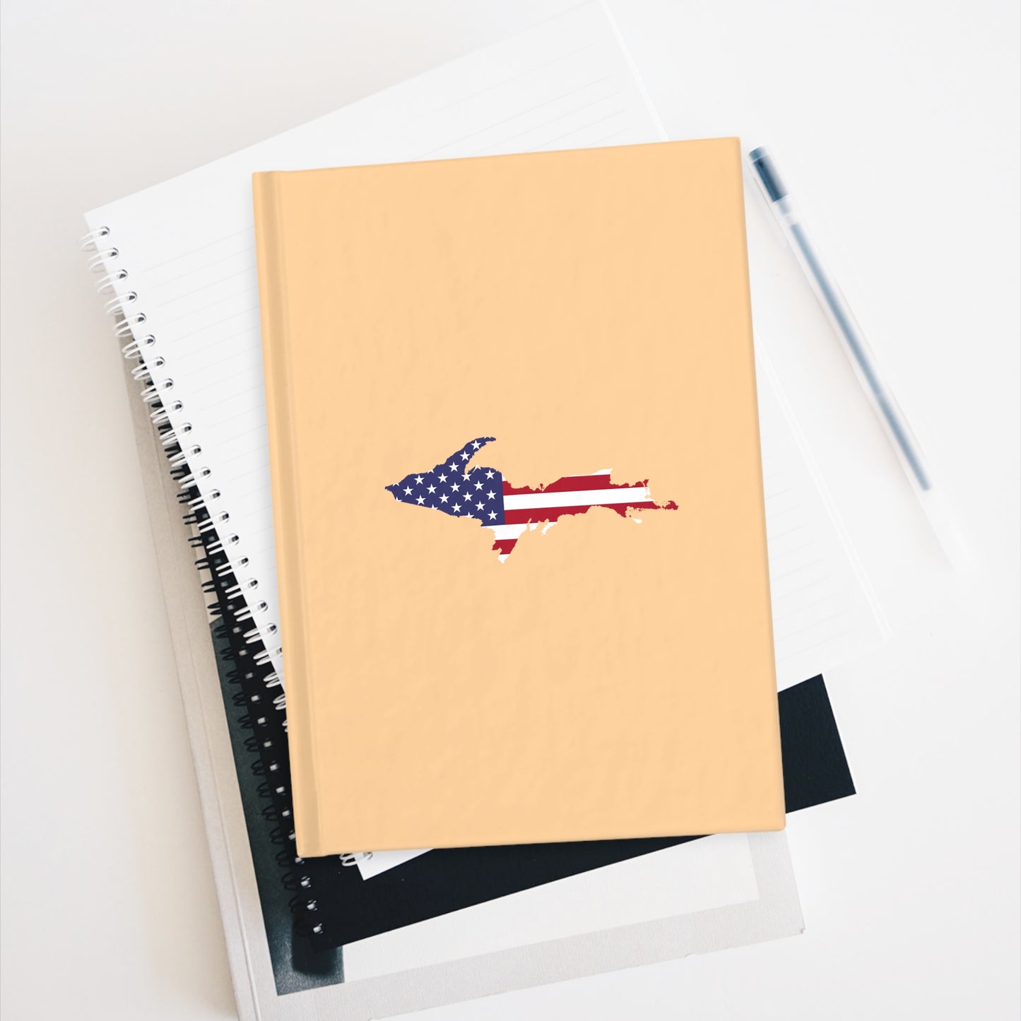 Michigan Upper Peninsula Blank Sketchbook (w/ UP USA Flag) | Pale Apricot