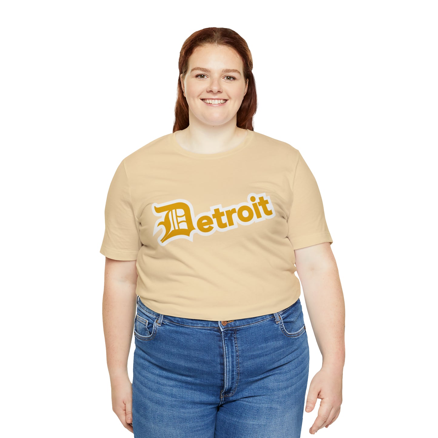 'Detroit' T-Shirt (Gold w/ Old English 'D') | Unisex Standard