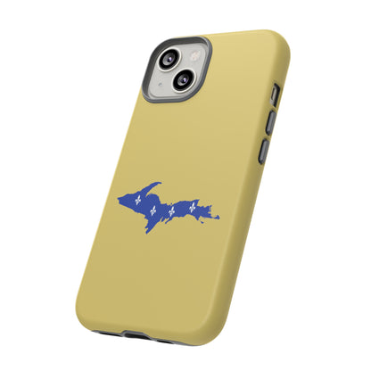 Michigan Upper Peninsula Tough Phone Case (Plum Yellow w/ UP Quebec Flag Outline) | Apple iPhone