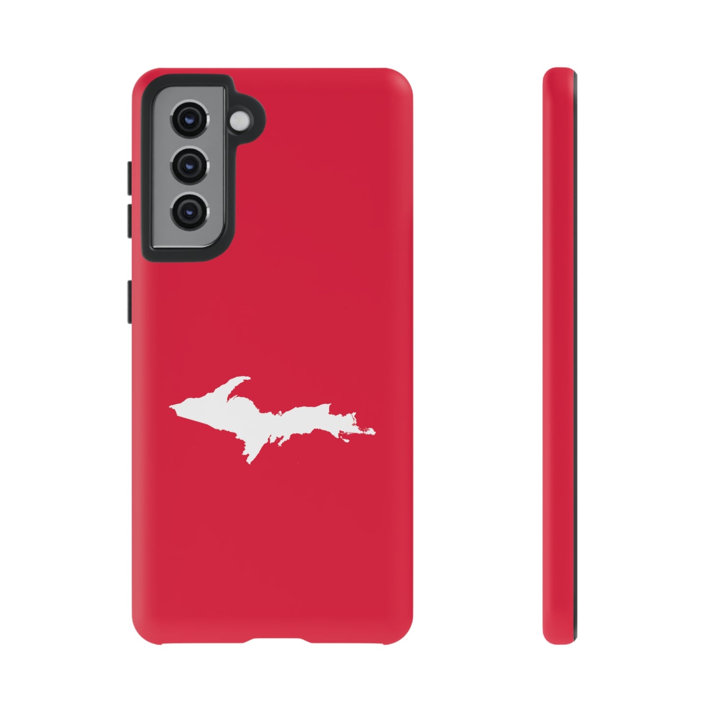 Michigan Upper Peninsula Tough Phone Case (Lighthouse Red w/ UP Outline) | Samsung & Pixel Android