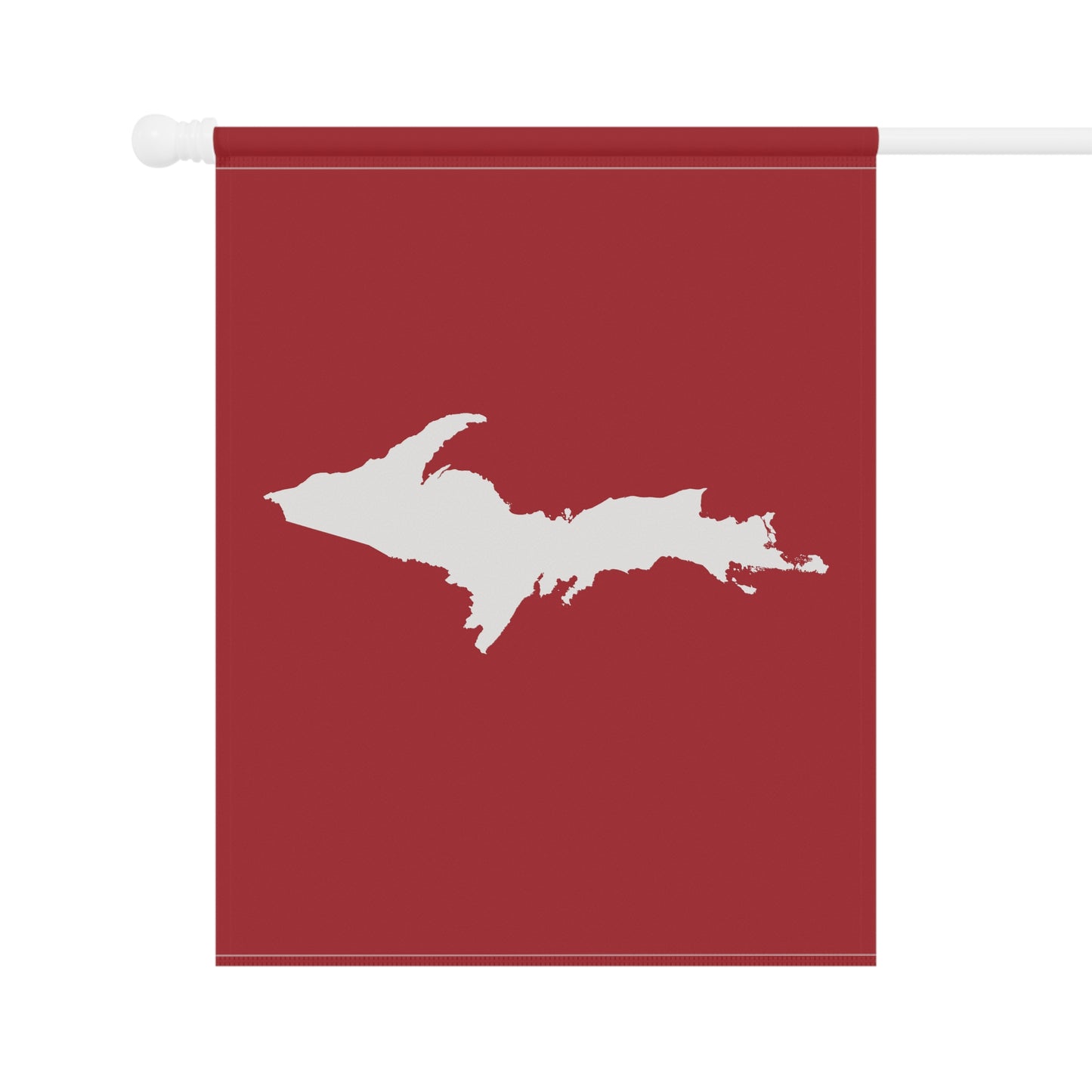 Michigan Upper Peninsula Home & Garden Flag (w/ UP Outline) | Thimbleberry Red