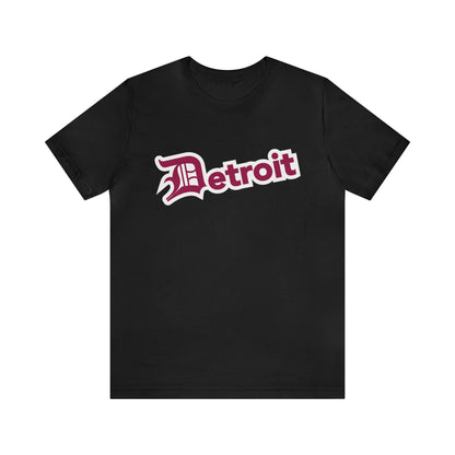 'Detroit' T-Shirt (Ruby Red w/ Old English 'D') | Unisex Standard