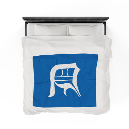 Detroit 'Old English D' Plush Blanket | Azure