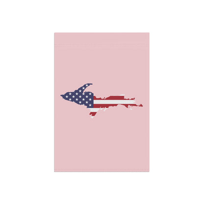 Michigan Upper Peninsula Home & Garden Flag (w/ UP USA Flag) | Pale Pink