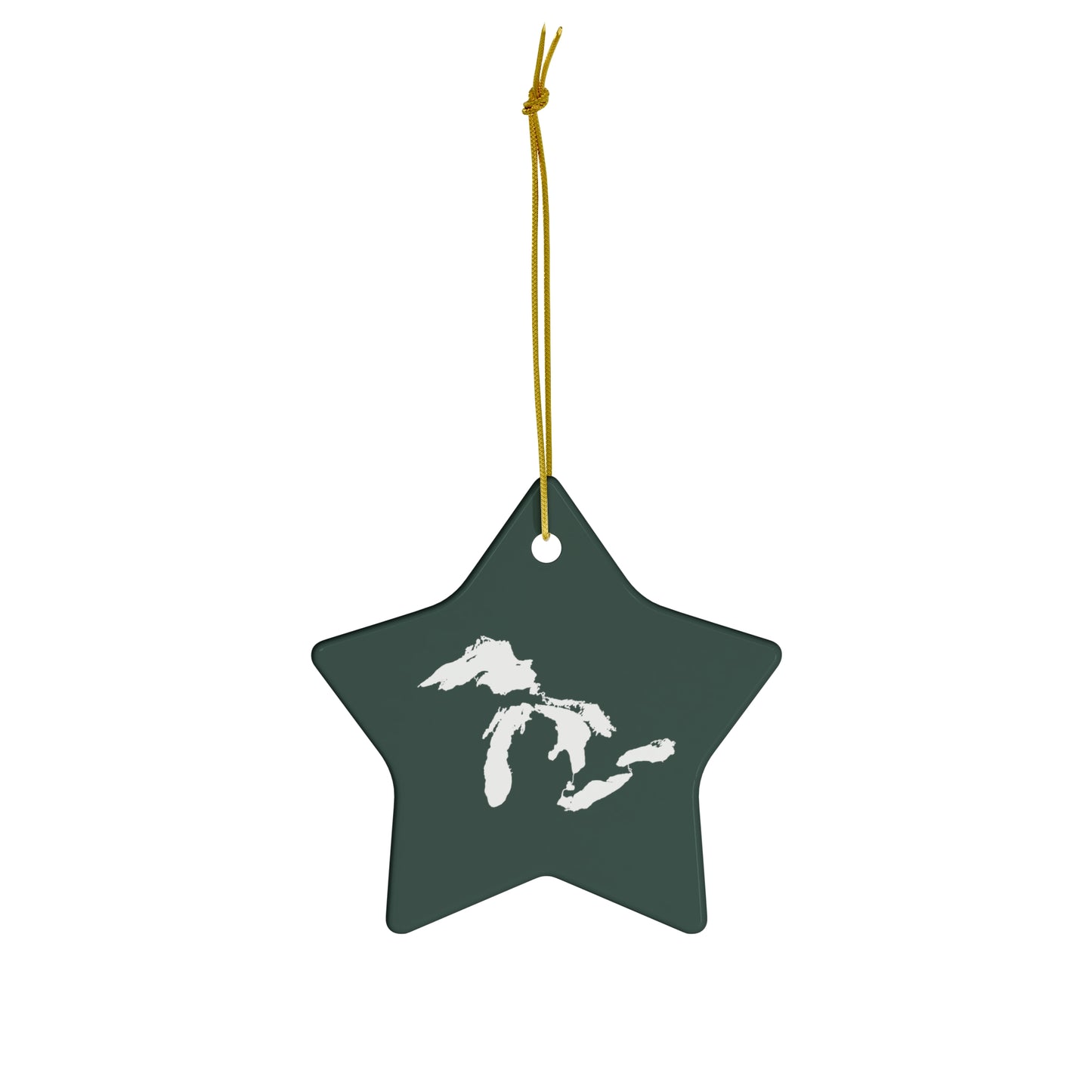 Great Lakes Christmas Ornament (Laconic Green) | Ceramic - 4 Shapes