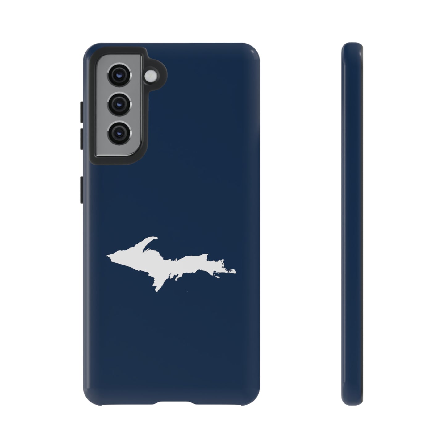 Michigan Upper Peninsula Tough Phone Case (Navy w/ White UP Outline) | Samsung & Pixel Android