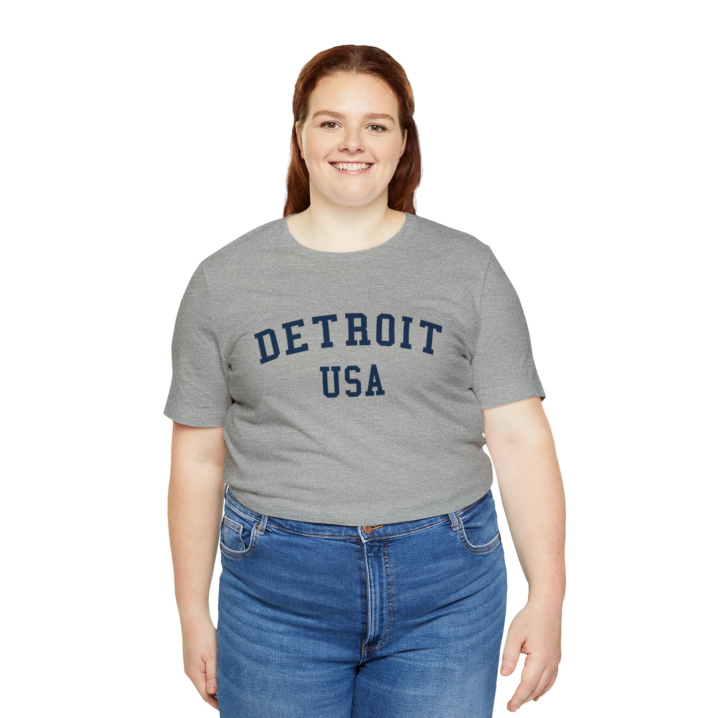 'Detroit USA' T-Shirt (Collegiate Font) | Unisex Standard