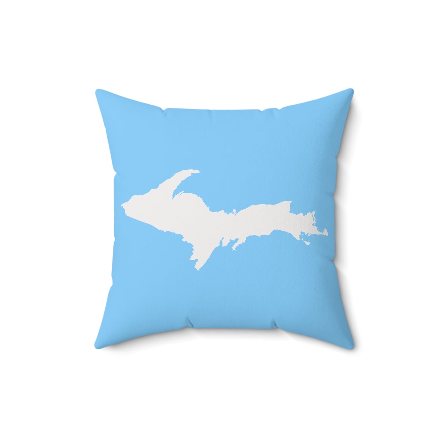 Michigan Upper Peninsula Accent Pillow (w/ UP Outline) | DTW Blue