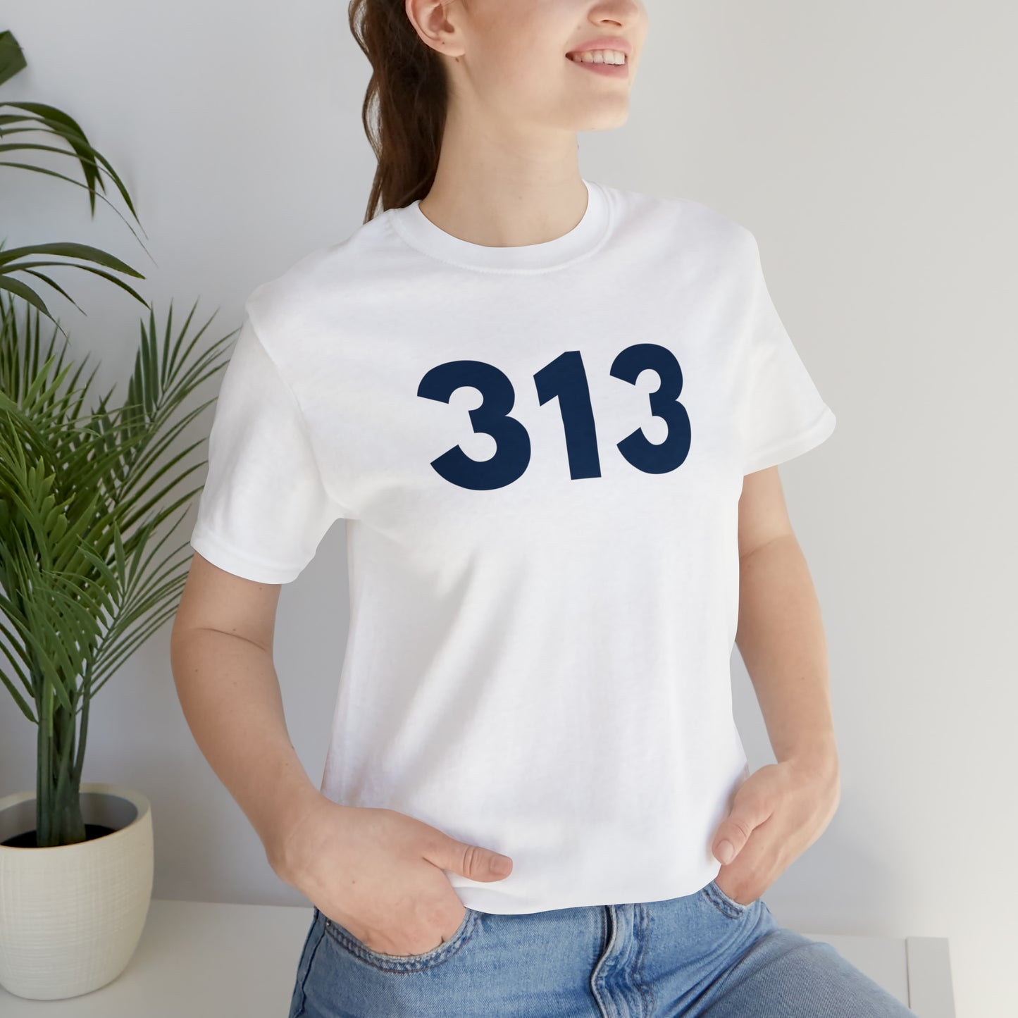 Detroit '313' T-Shirt (Geometric Sans Font) | Unisex Standard Fit