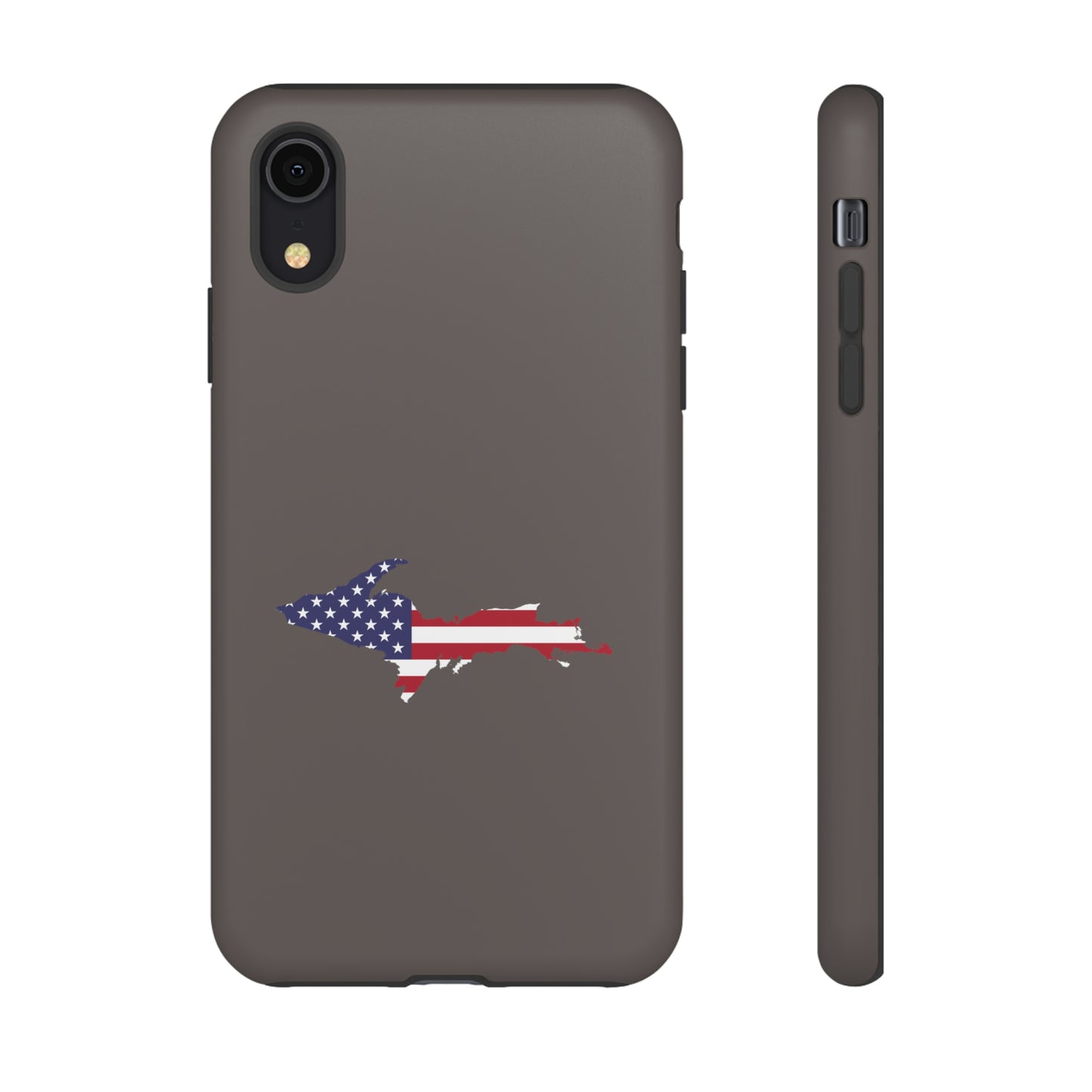 Michigan Upper Peninsula Tough Phone Case (Warren Tank Grey w/ UP USA Outline) | Apple iPhone