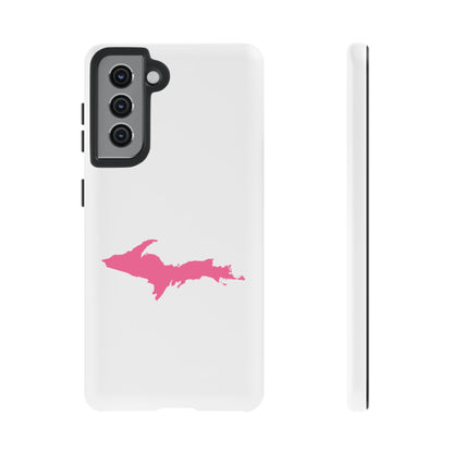 Michigan Upper Peninsula Tough Phone Case (w/ Pink UP Flag Outline) | Samsung & Pixel Android