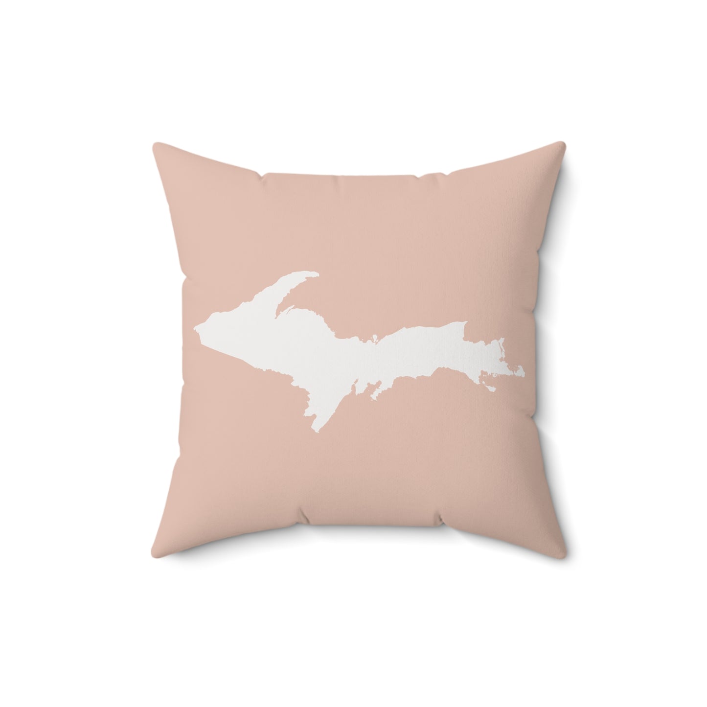 Michigan Upper Peninsula Accent Pillow (w/ UP Outline) | Rose Gold