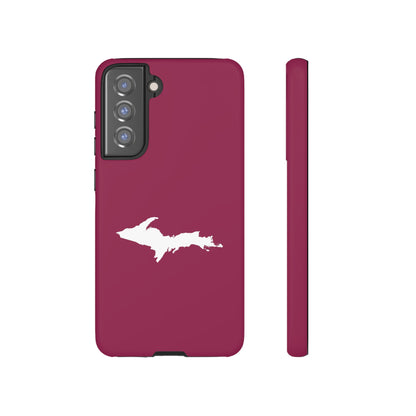 Michigan Upper Peninsula Tough Phone Case (Ruby Red w/ UP Outline) | Samsung & Pixel Android