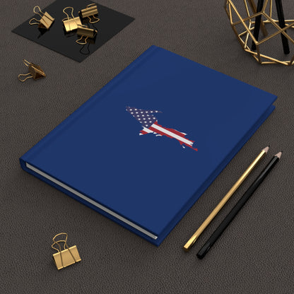 Michigan Upper Peninsula Hardcover Journal (w/ UP USA Flag) | Ruled - Dearborn Blue