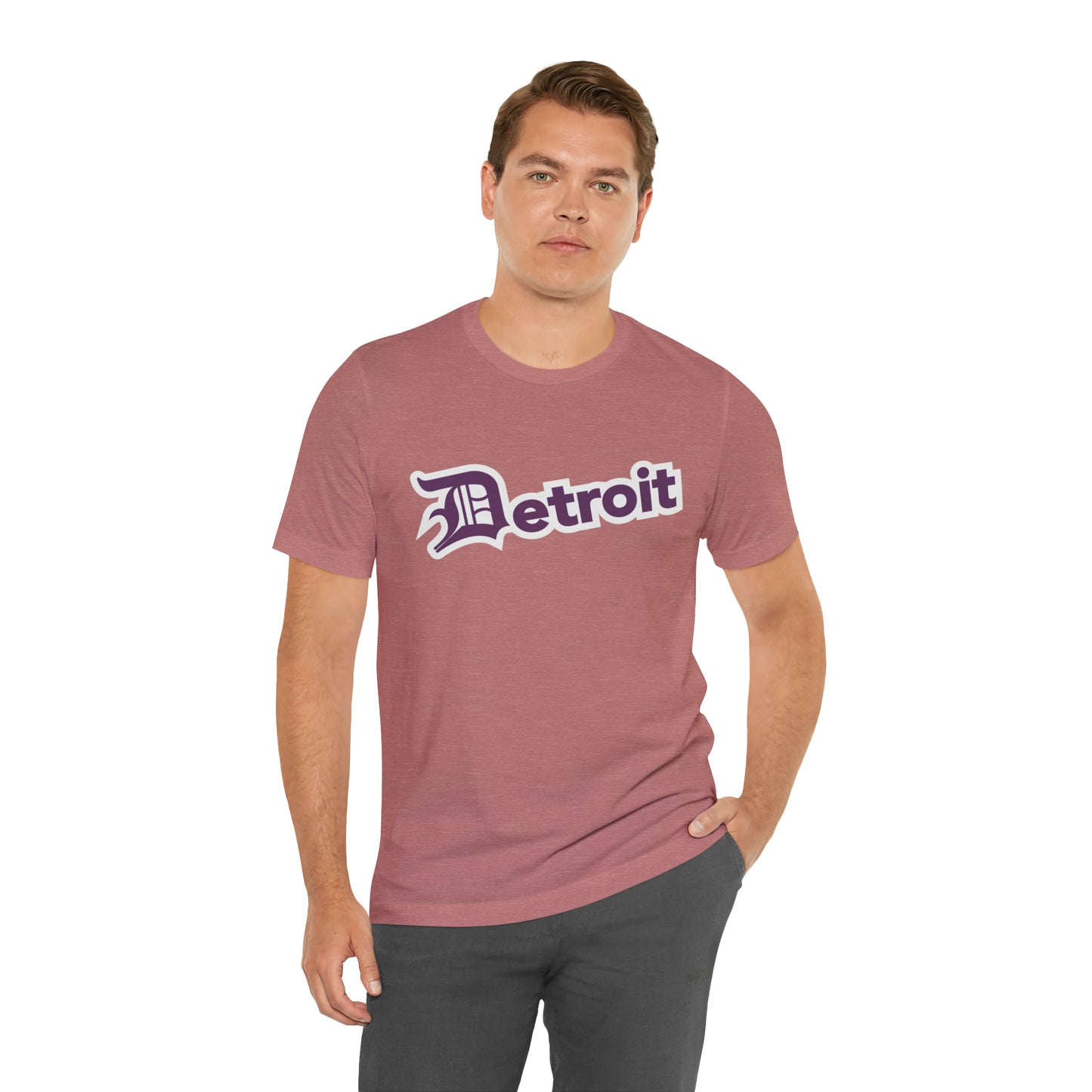 'Detroit' T-Shirt (Plum w/ Old English 'D') | Unisex Standard