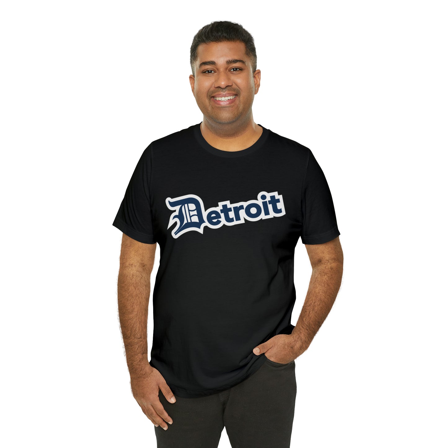 'Detroit' T-Shirt (Navy w/ Old English 'D') | Unisex Standard