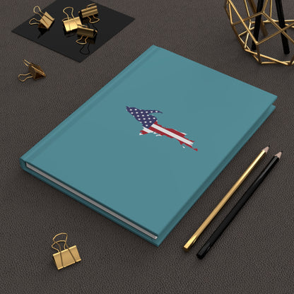 Michigan Upper Peninsula Hardcover Journal (w/ UP USA Flag) | Ruled - Lake Huron Blue