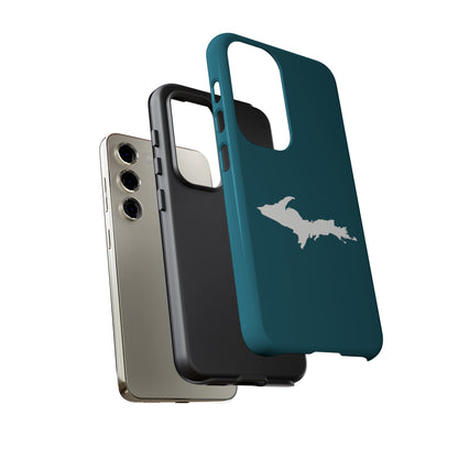 Michigan Upper Peninsula Tough Phone Case (Auburn Hills Teal w/ UP Outline) | Samsung & Pixel Android