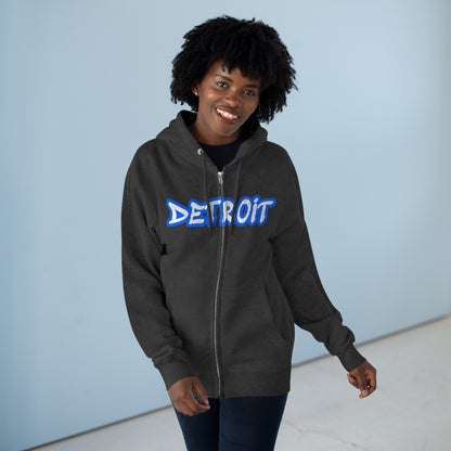 Detroit' Hoodie (Motor Town Blue Tag Font) | Unisex Full Zip