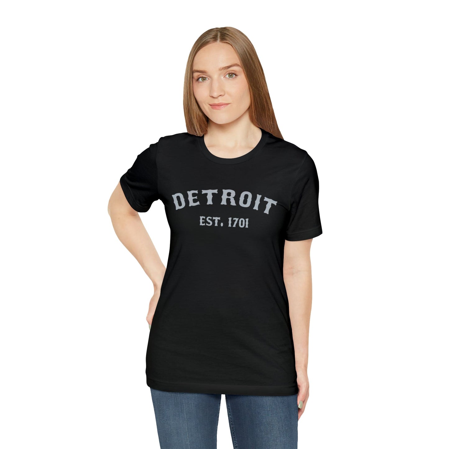 Detroit EST. 1701' T-Shirt (Silver Ballpark Font) | Unisex Standard