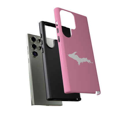 Michigan Upper Peninsula Tough Phone Case ('67 Caddie Pink w/ UP Outline) | Samsung & Pixel Android