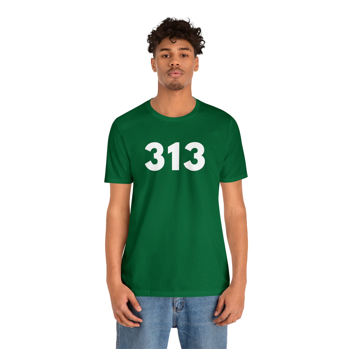 Detroit '313' T-Shirt (Geometric Sans Font) | Unisex Standard Fit