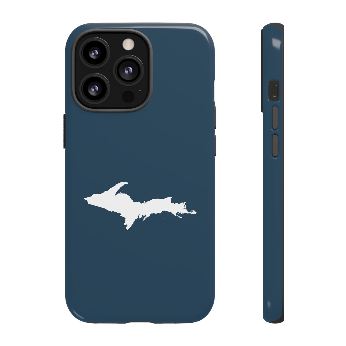 Michigan Upper Peninsula Tough Phone Case ('37 Caddie Cavalier Blue w/ UP Outline) | Apple iPhone