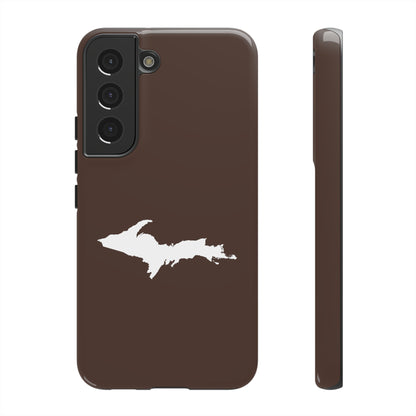 Michigan Upper Peninsula Tough Phone Case (Hickory Color w/ UP Outline) | Samsung & Pixel Android