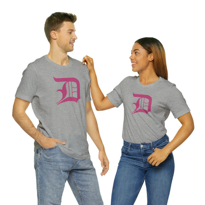 Detroit 'Old English D' T-Shirt (Apple Blossom Pink) | Unisex Standard