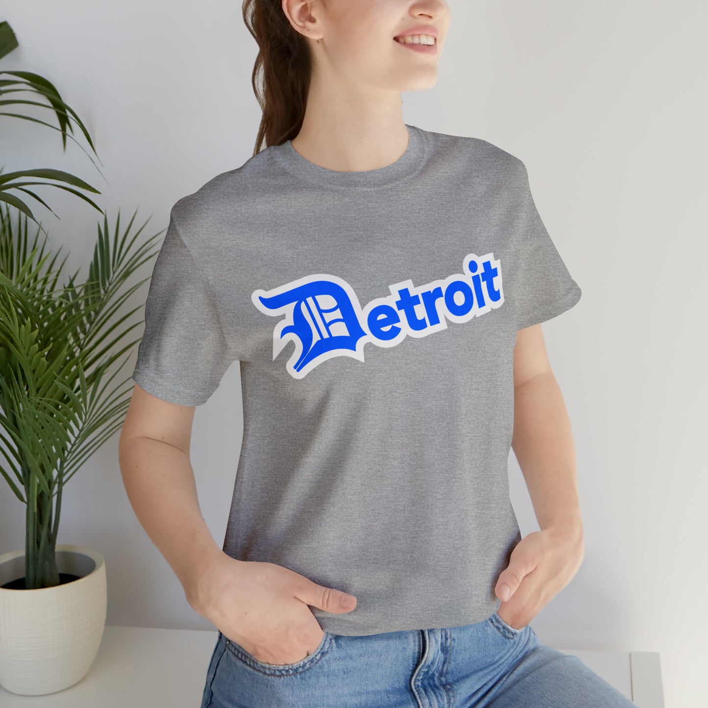 'Detroit' T-Shirt (MotorTown Blue w/ Old English 'D') | Unisex Standard