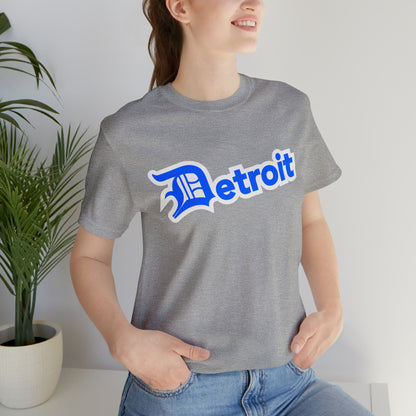 'Detroit' T-Shirt (MotorTown Blue w/ Old English 'D') | Unisex Standard