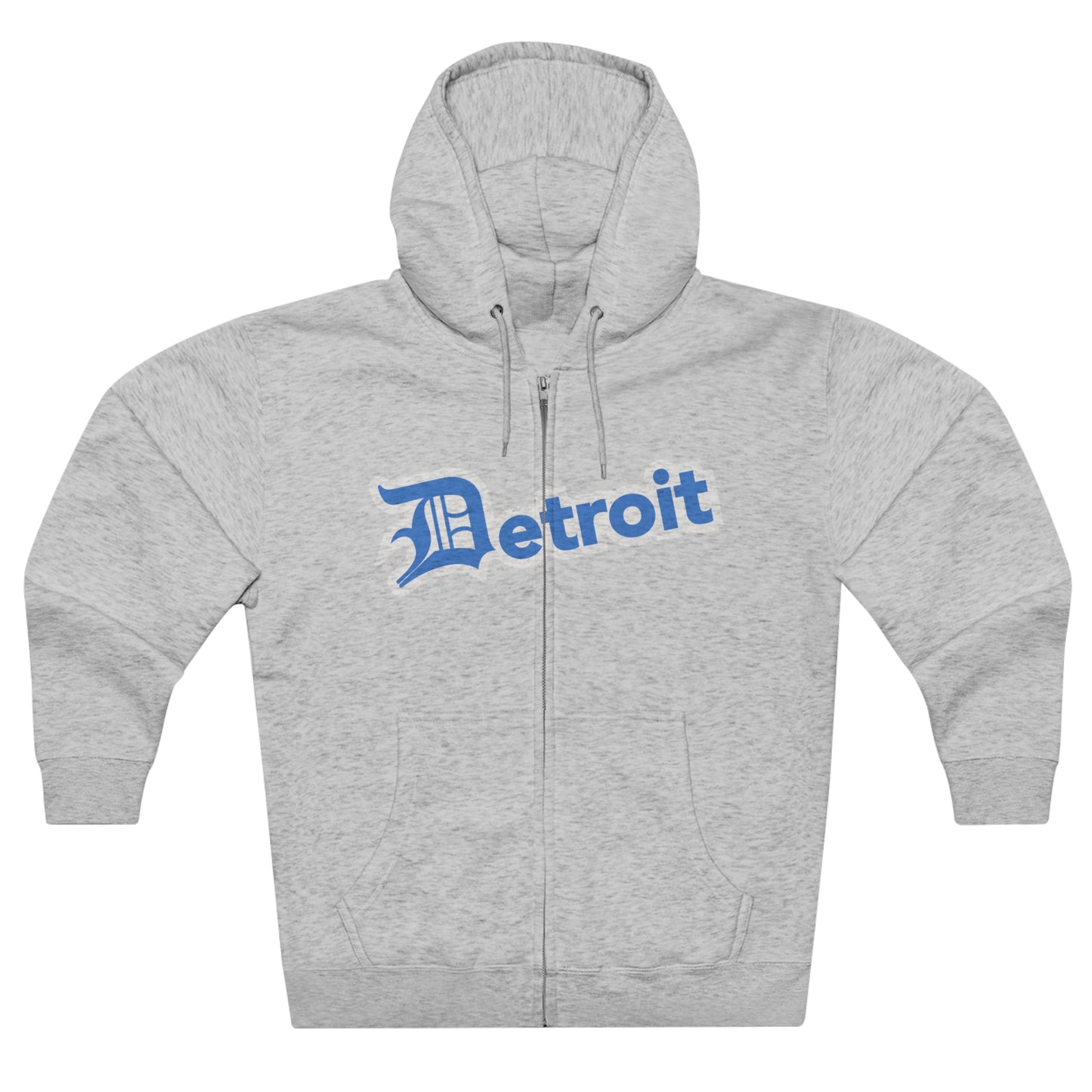 'Detroit' Hoodie (Azure w/ Old English 'D') | Unisex Full Zip