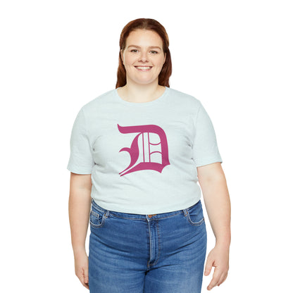 Detroit 'Old English D' T-Shirt (Apple Blossom Pink) | Unisex Standard