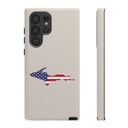 Michigan Upper Peninsula Tough Phone Case (Canvas Color w/ UP USA Flag Outline) | Samsung & Pixel Android