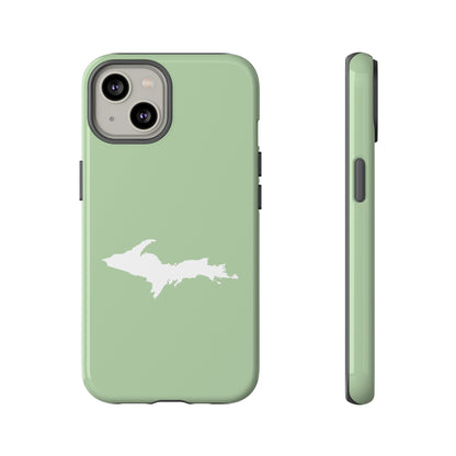 Michigan Upper Peninsula Tough Phone Case (Green Tea Color w/ UP Outline) | Apple iPhone