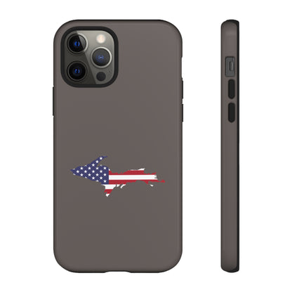 Michigan Upper Peninsula Tough Phone Case (Warren Tank Grey w/ UP USA Outline) | Apple iPhone