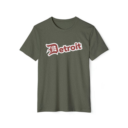 Detroit' T-Shirt (Ore Dock Red Old English 'D') | Unisex Recycled Organic