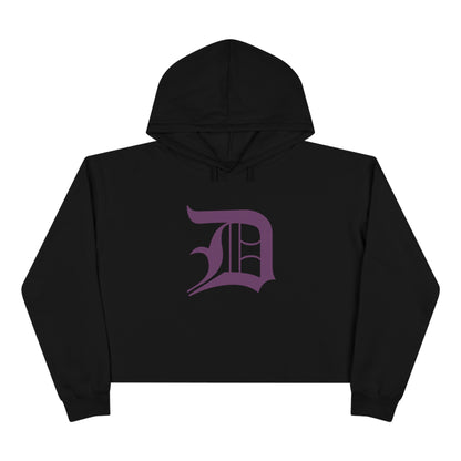 Detroit 'Old English D' Cropped Hoodie (Plum)