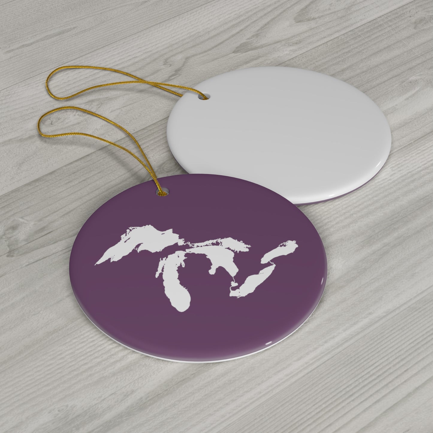 Great Lakes Christmas Ornament (Plum) | Ceramic - 4 Shapes