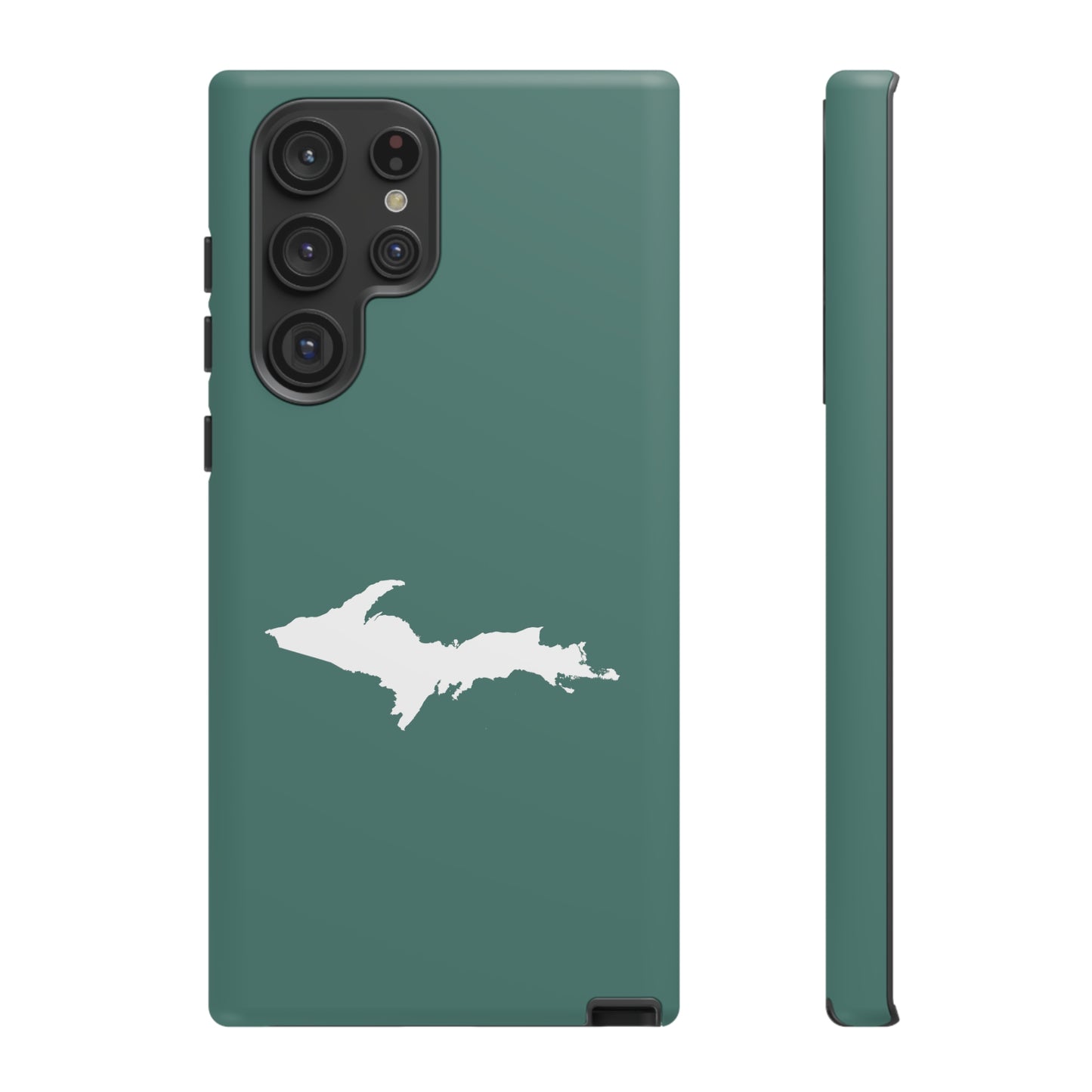 Michigan Upper Peninsula Tough Phone Case (Copper Green w/ UP Outline) | Samsung & Pixel Android