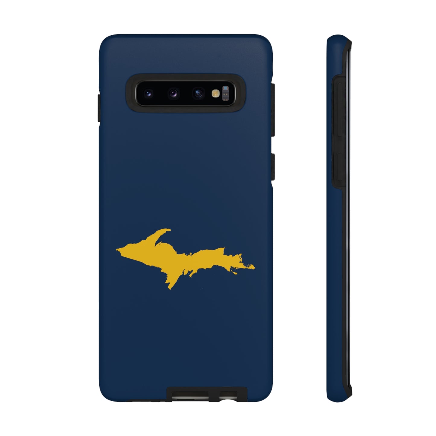 Michigan Upper Peninsula Tough Phone Case (Navy w/ Gold UP Outline) | Samsung & Pixel Android