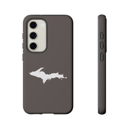 Michigan Upper Peninsula Tough Phone Case (Warren Tank Grey w/ UP Outline) | Samsung & Pixel Android