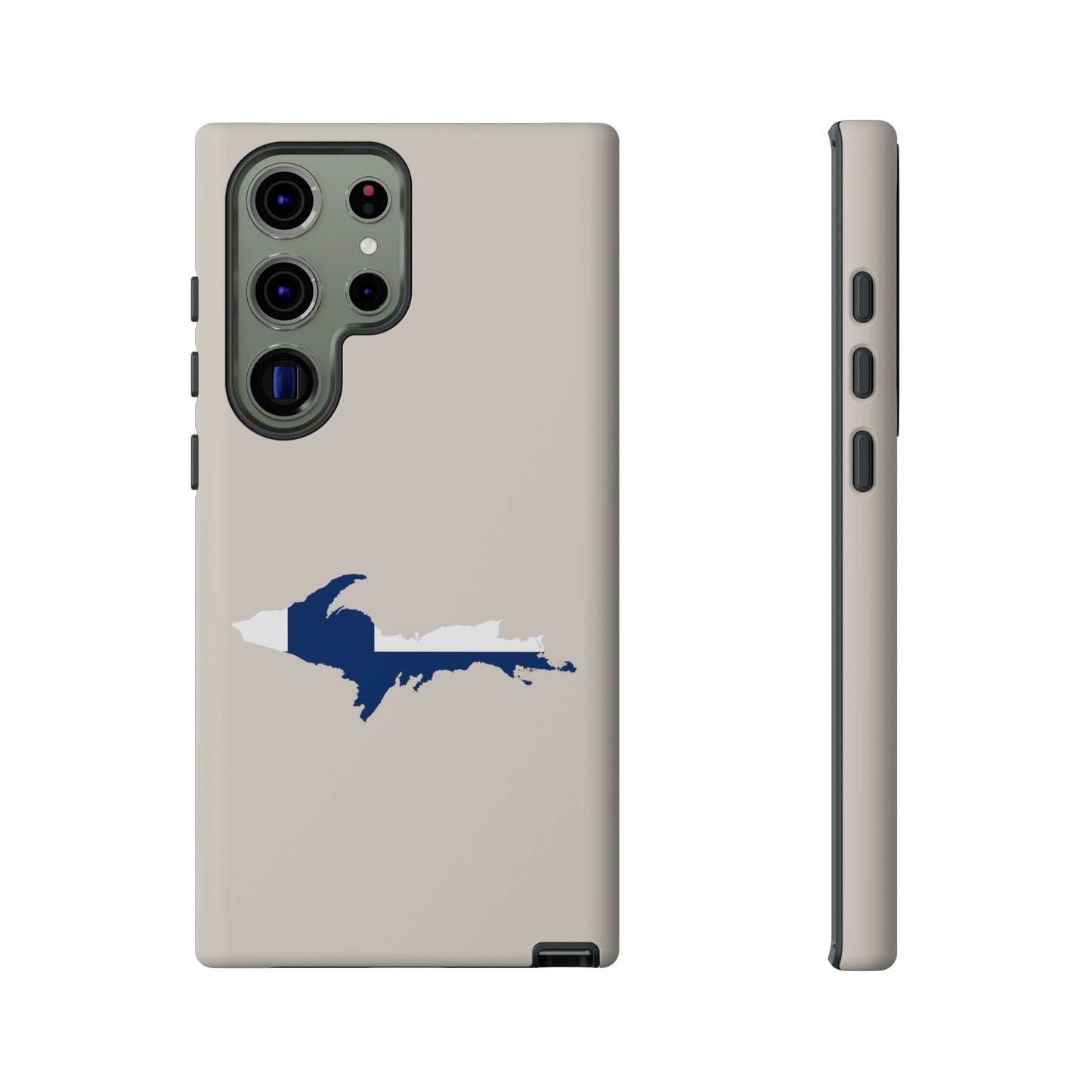 Michigan Upper Peninsula Tough Phone Case (w/ UP Finland Flag Outline) | Samsung & Pixel Android