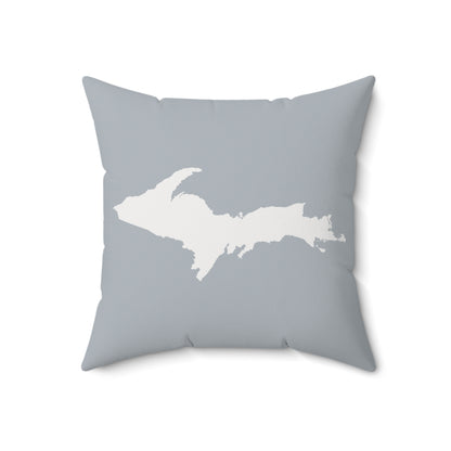 Michigan Upper Peninsula Accent Pillow (w/ UP Outline) | Silver